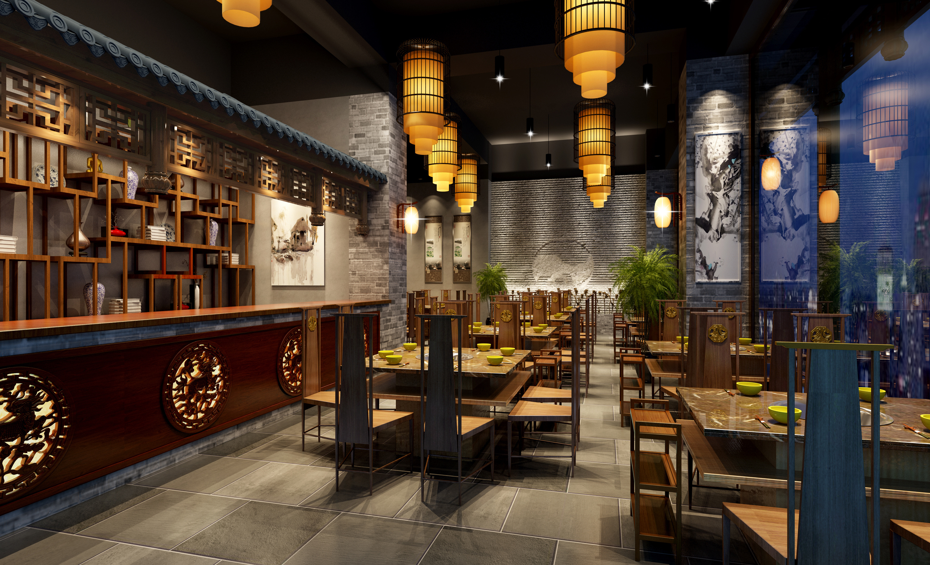 玉麒麟火鍋店 成都特色餐飲空間的匠心設(shè)計(jì)